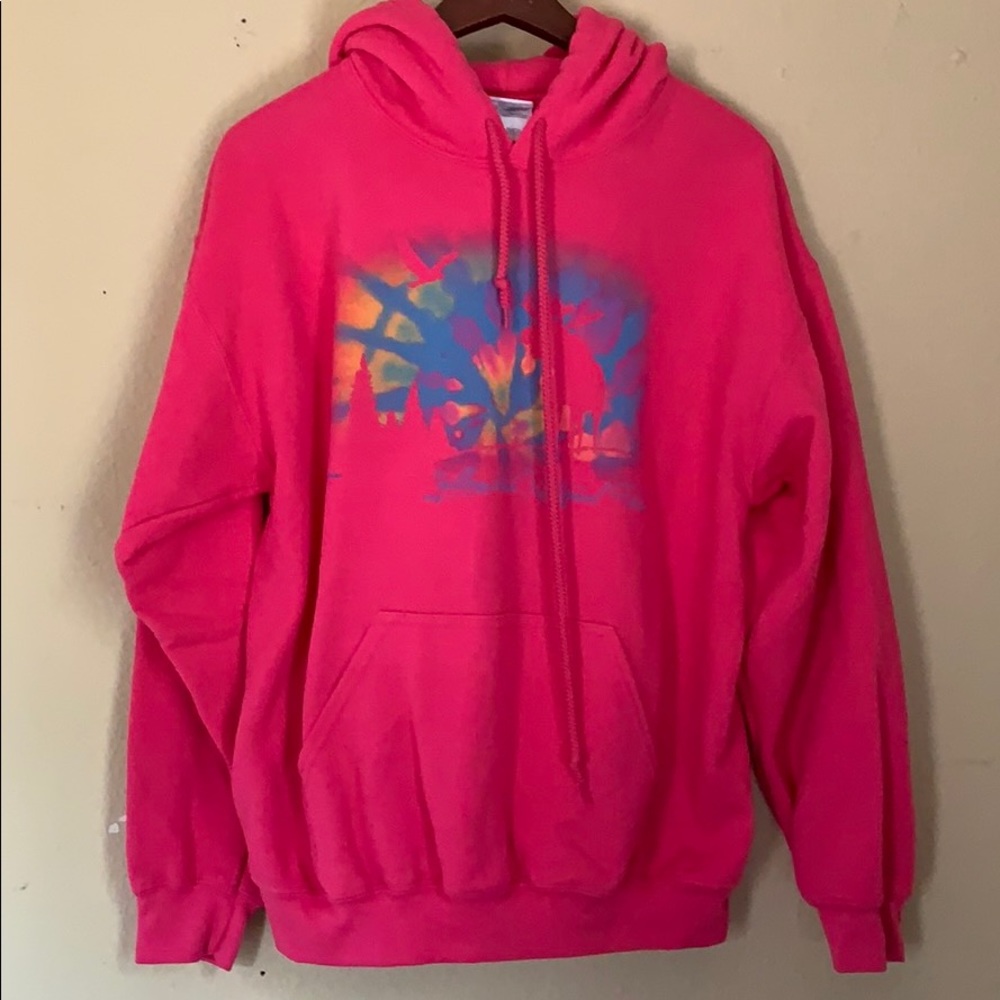 Yellow Stone National Park Hoodie Hot Pink